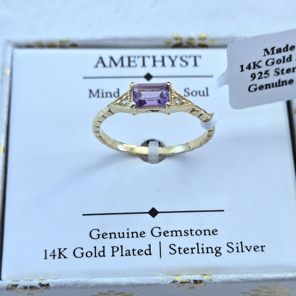 Shivam Amethyst💜 with White Topaz Ring💍 - NIB - Picture 7 of 16